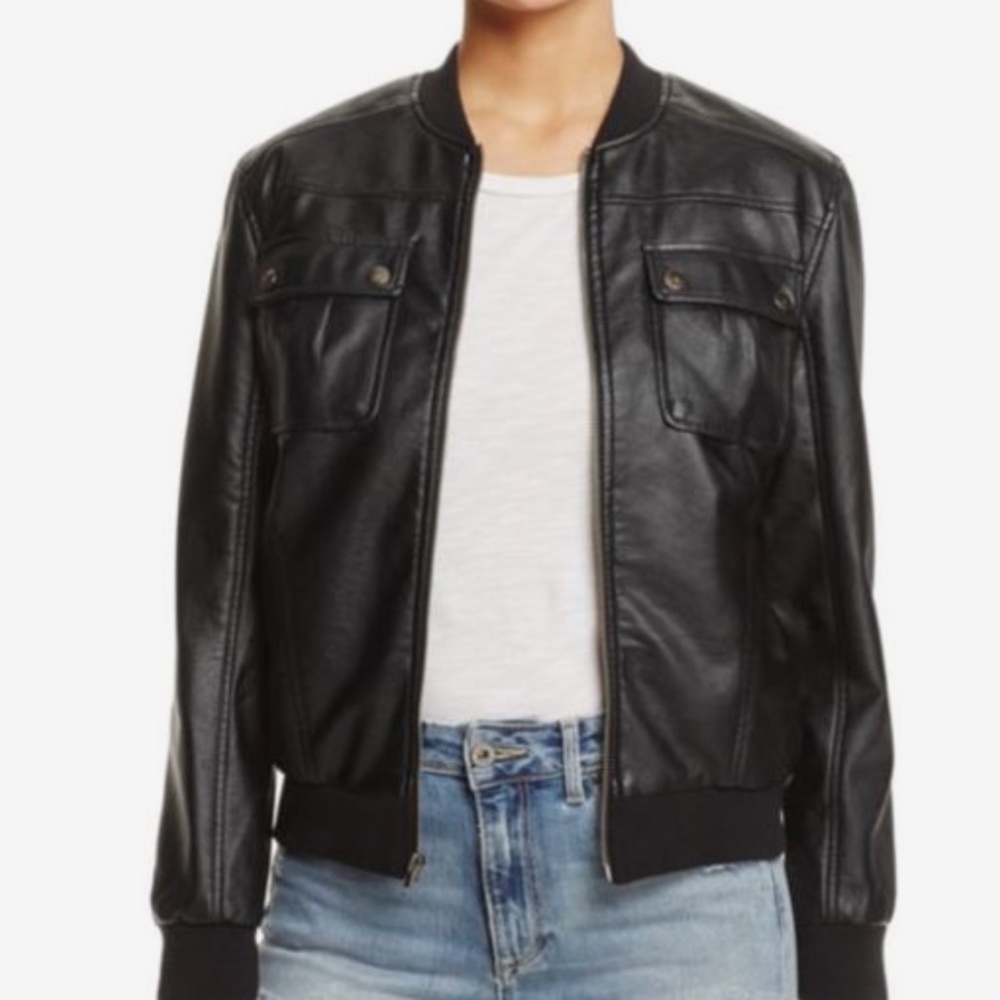 Cupcakes and Cashmere Dugan Leather Bomber